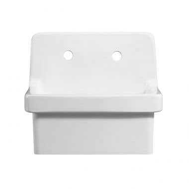 Front View - 22 Inch Porcelain Wall Mount Utility Sink