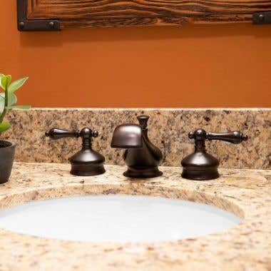 Widespread Bathroom Sink Faucet - Metal Lever Handles - Oil Rubbed Bronze