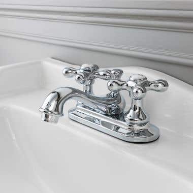 Randolph Morris Teapot Centerset Bathroom Sink Faucet with Metal Cross Handles