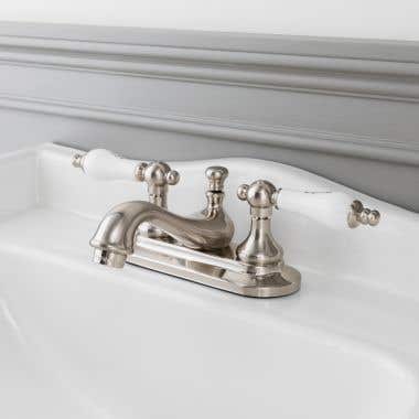 Randolph Morris Teapot Centerset Bathroom Sink Faucet - Porcelain Lever Handles