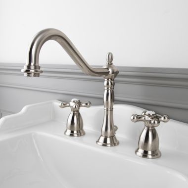 Randolph Morris Victoria Widespread Bathroom Sink Faucet with Metal Cross Handles