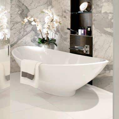 Gloss White - Everett 75 Inch Resin Double Slipper Tub