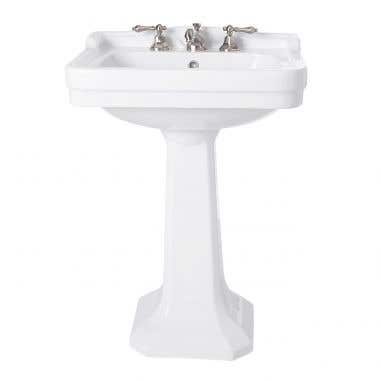 Royal 24 Inch Pedestal Sink with Backsplash