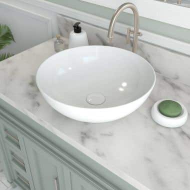 Minimalist Collection Ceramic Round Vessel Bathroom Sink