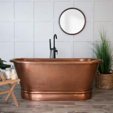 Haden 66 Inch Copper Freestanding Double Ended Bathtub