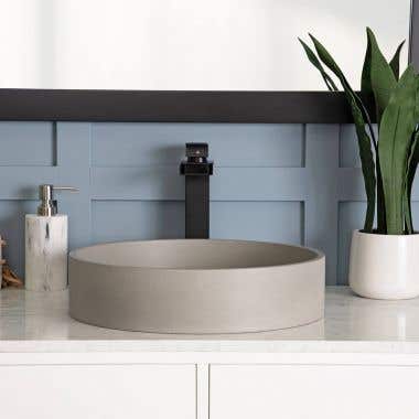 Lifestyle - Light Gray - Portland Collection 17 Inch Concrete Vessel Sink