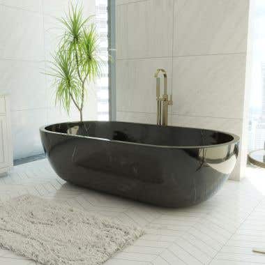 Onyx 75 Inch Double Ended Marble Stone Tub