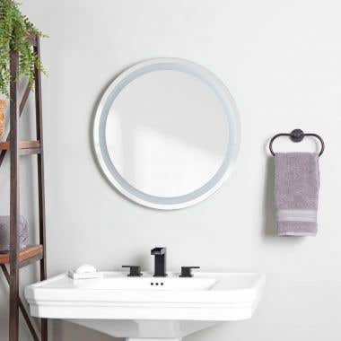 Life View - Lily 30" Lighted Round Bathroom Mirror with Anti-Fog