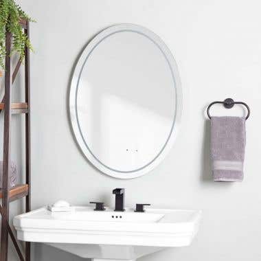 Life View - Lily Lighted Oval Bathroom Mirror with Anti-Fog