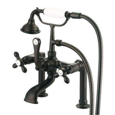 Matte Black - Mason Hill Collection Clawfoot Tub Rim Mount English Telephone Faucet with Handshower