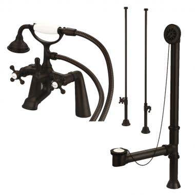 Mason Hill Collection Clawfoot Tub Rim Mount English Telephone Faucet with Handshower Complete Set