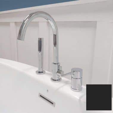 Matte Black - Contemporary Deck Mount Tub Faucet with Handshower