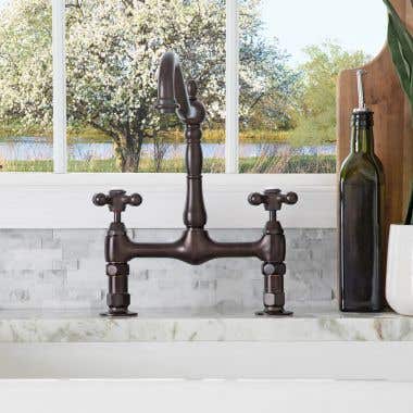 Randolph Morris Bridge Style Sink Faucet with Metal Cross Handles