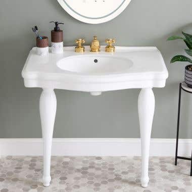 LifeStyle - Atwell 34 Inch Console Sink with Porcelain legs