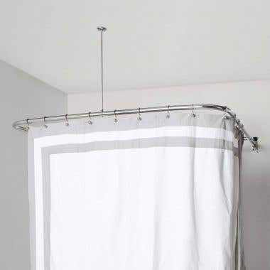 Shower Curtain Rod - 48 X 66 Corner L-Ring - Chrome