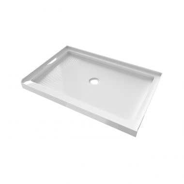 White Background - White - 32 x 48 Acrylic Center Drain Single Threshold Alcove Shower Base