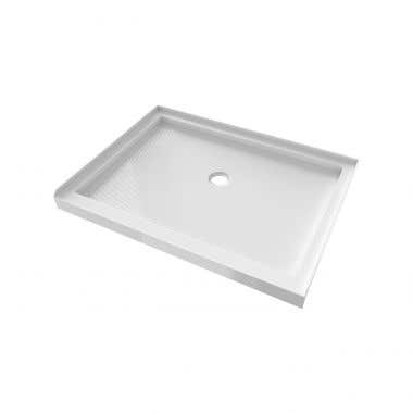 White Background - White - 36 x 48 Acrylic Center Drain Single Threshold Alcove Shower Base