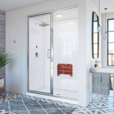 Lifestyle - Traditional Subway Tile Framed Steam Shower Enclosure with Shower Base
