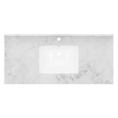 48 Inch Vanity Top with Rectangular Undermount Sink - Single Hole Faucet Drillings