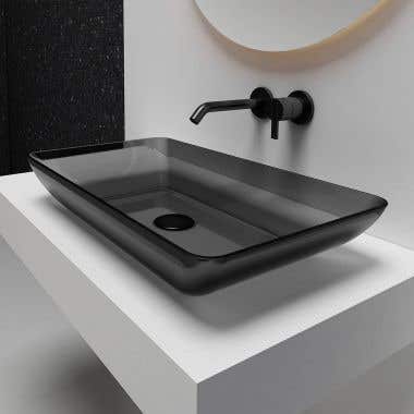 Lifestyle - Kinman Solid Surface Rectangular Vessel Sink - Black