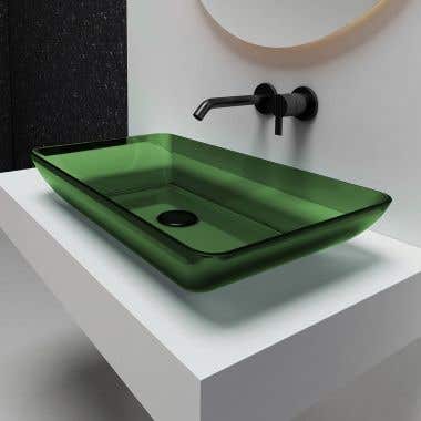 Lifestyle - Kinman Solid Surface Rectangular Vessel Sink - Green