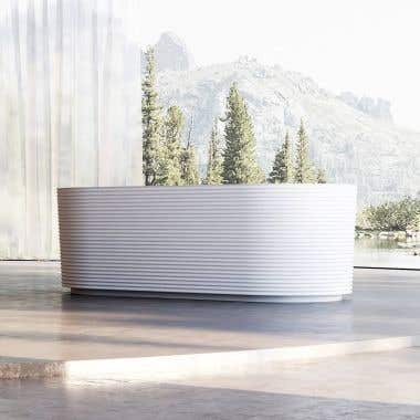 Freestanding Vertical Fluted Acrylic Tub