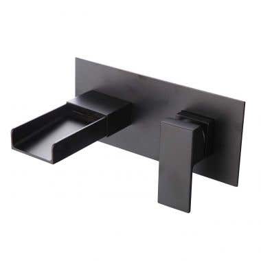 Kally Collection Waterfall Wall Mount Bathroom Sink Faucet - Lever Handle