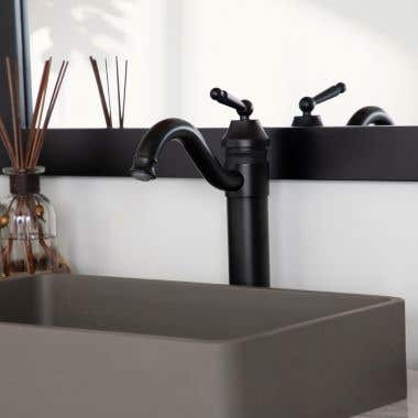 Kally Collection Vessel Sink Faucet - Metal Lever Handle - Matte Black