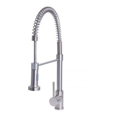 Brushed Nickel - Kally Collection Kitchen Faucet with Pull Down Spring Spout