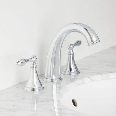 Widespread Bathroom Sink Faucet - Metal Lever Handles - Chrome