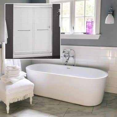 Mia 67 Inch Acrylic Double Ended Freestanding Tub and Shower Package