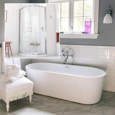 Mia 67 Inch Acrylic Double Ended Freestanding Tub and Shower Package