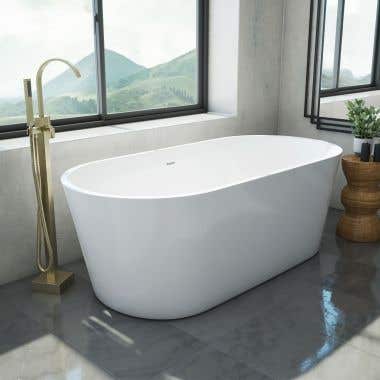 Mia 67 Inch Acrylic Double Ended Freestanding Tub Package - No Faucet Drillings