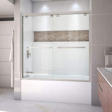 Lifestyle - Encore 56-60" W x 58" H Semi-Frameless Bypass Tub Door - Clear Glass