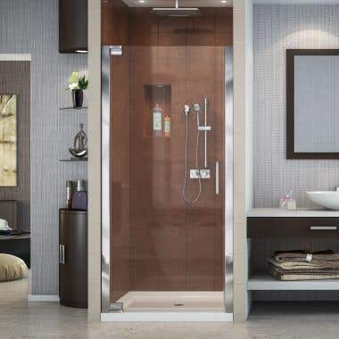 Lifestyle - Elegance 35-3/4 - 37-3/4 Inch W x 72 Inch H Frameless Pivot Shower Door - Clear Glass
