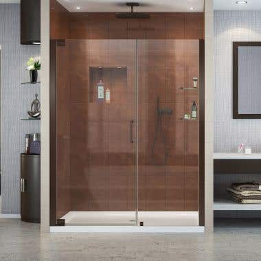 Lifestyle - Elegance 58-60 Inch W x 72 Inch H Frameless Pivot Shower Door - Clear Glass