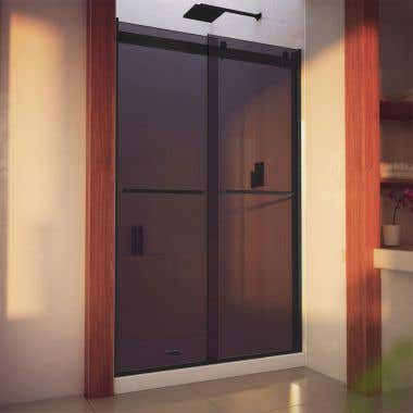 Lifestyle - Essence-H 44-48 Inch Semi-Frameless Bypass Shower Door  - Smoke Gray Glass