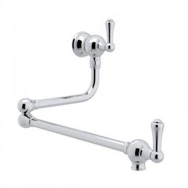 ROHL Perrin & Rowe Wall Mount Swing Arm Pot Filler with Lever Handles