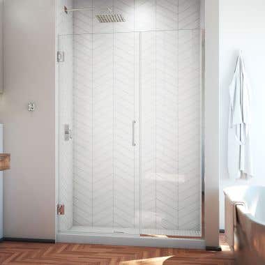 DreamLine Unidoor Plus 50 1/2 - 51 in. W x 72 in. H Frameless Hinged Shower Door