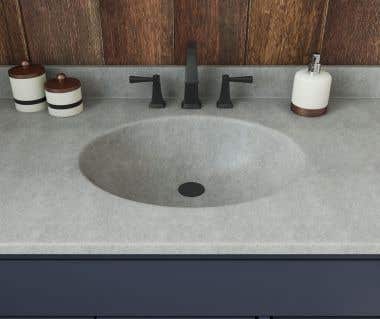 37 Inch Vanity Top with Oval Integral Sink