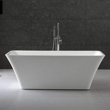 Wyndham Collection Tiffany Acrylic Double Ended Freestanding Bathtub - No Faucet Drillings