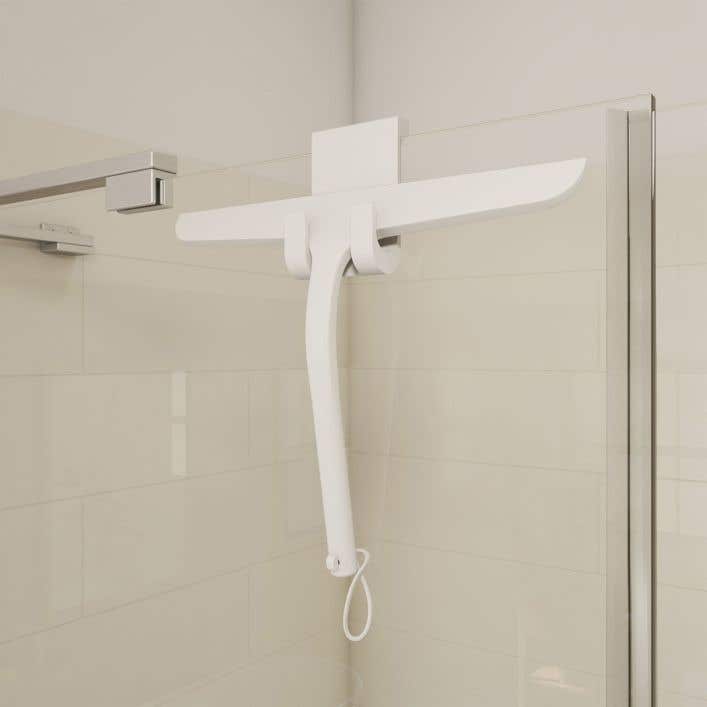 Flat Metal Shower Door Bathroom Squeegee - White by Randolph Morris RM45085-001