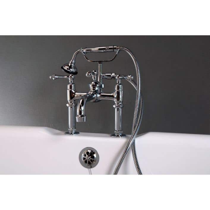 Strom Deck Mount Clawfoot Tub Faucet, Bathtub Spout With Handheld Shower