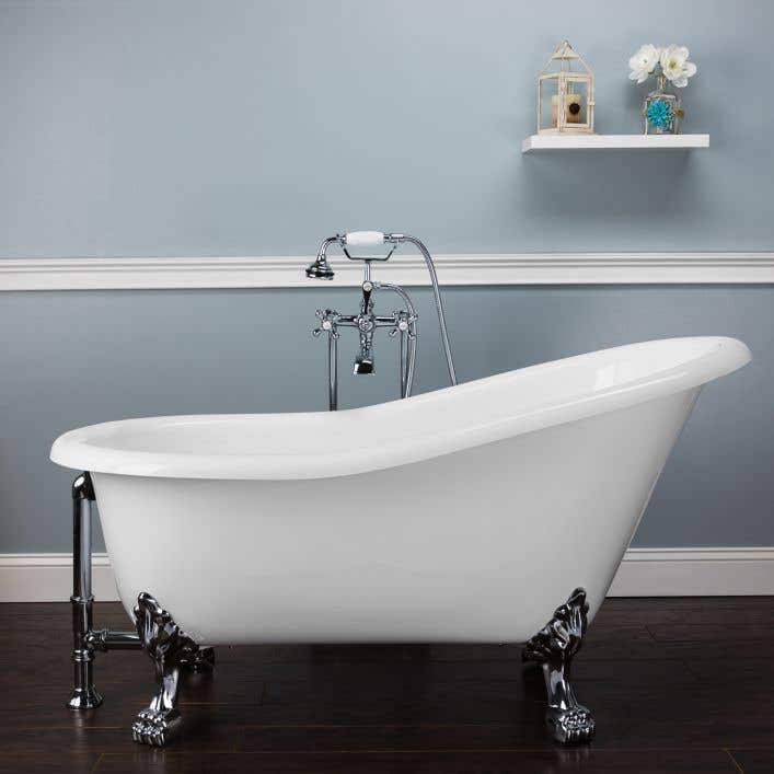Paris Acrylic Slipper Clawfoot Tub No, Bear Claw Bathtub Faucets