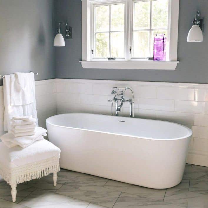 Mia Acrylic Double Ended Freestanding, Are All Bathtubs 60 Inches
