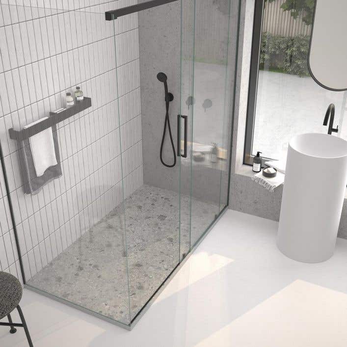 60 X 32 Stone Shower Base Gray Terrazo, 60 X 32 Bathtub Shower Tray