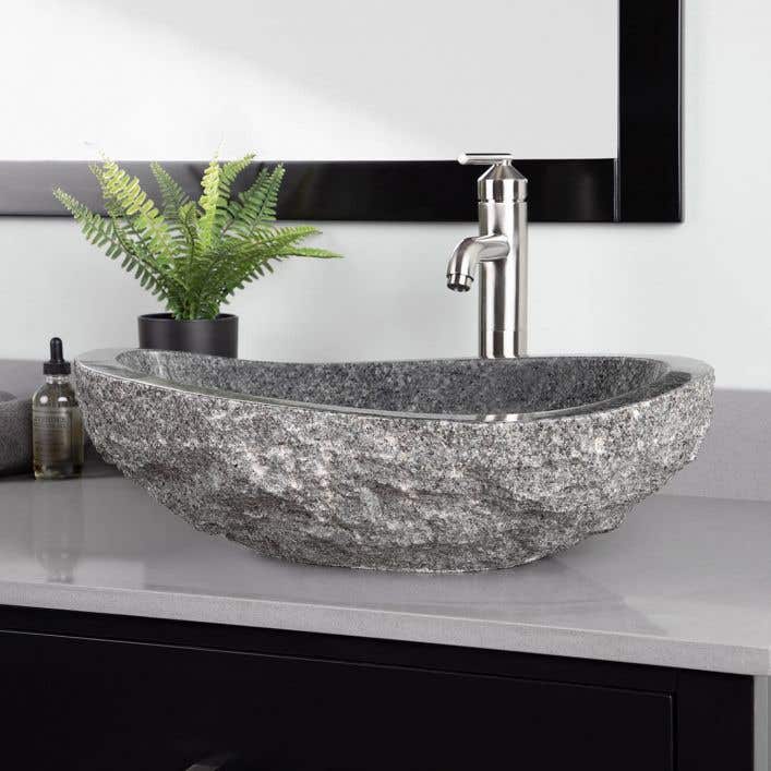 Lennox Granite Vessel Bathroom Sink - Gray Vessel Bathroom Sinks