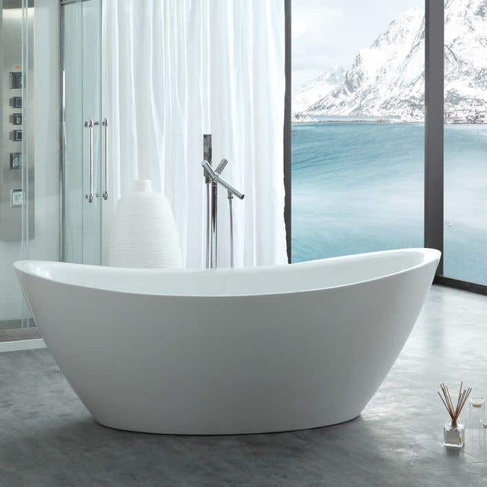 Acrylic Double Slipper Freestanding Tub, Freestanding Slipper Bathtub