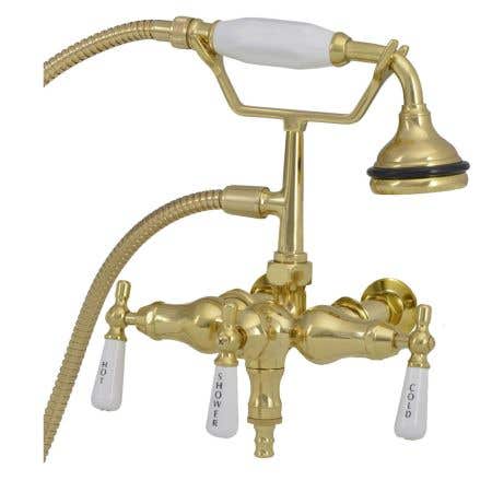 Randolph Morris Bathroom Wall Mount Down Spout Clawfoot Tub Faucet with Handshower