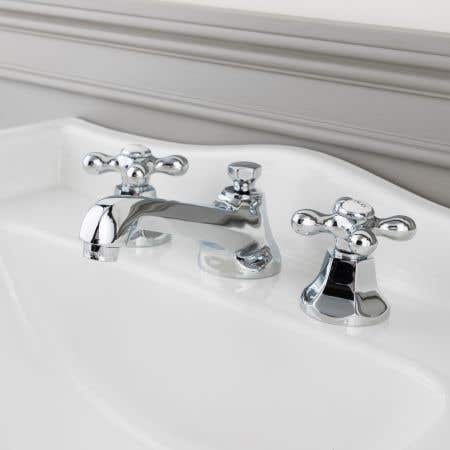 Deco Widespread Bathroom Sink Faucet - Metal Cross Handles
